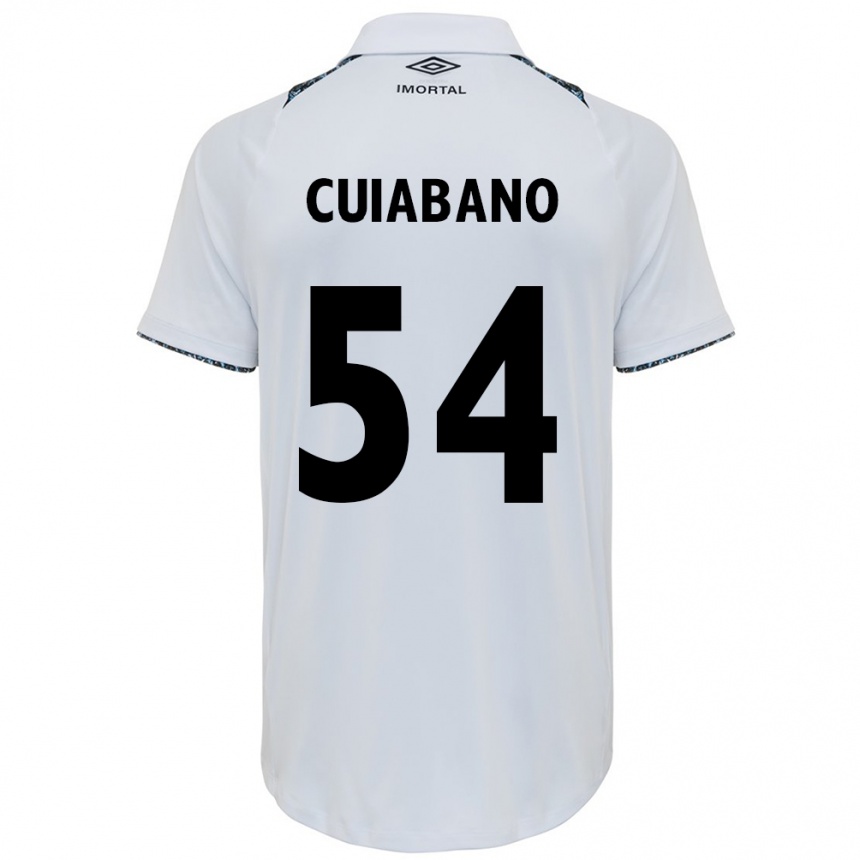 Kids Football Cuiabano #54 White Blue Away Jersey 2024/25 T-Shirt Canada