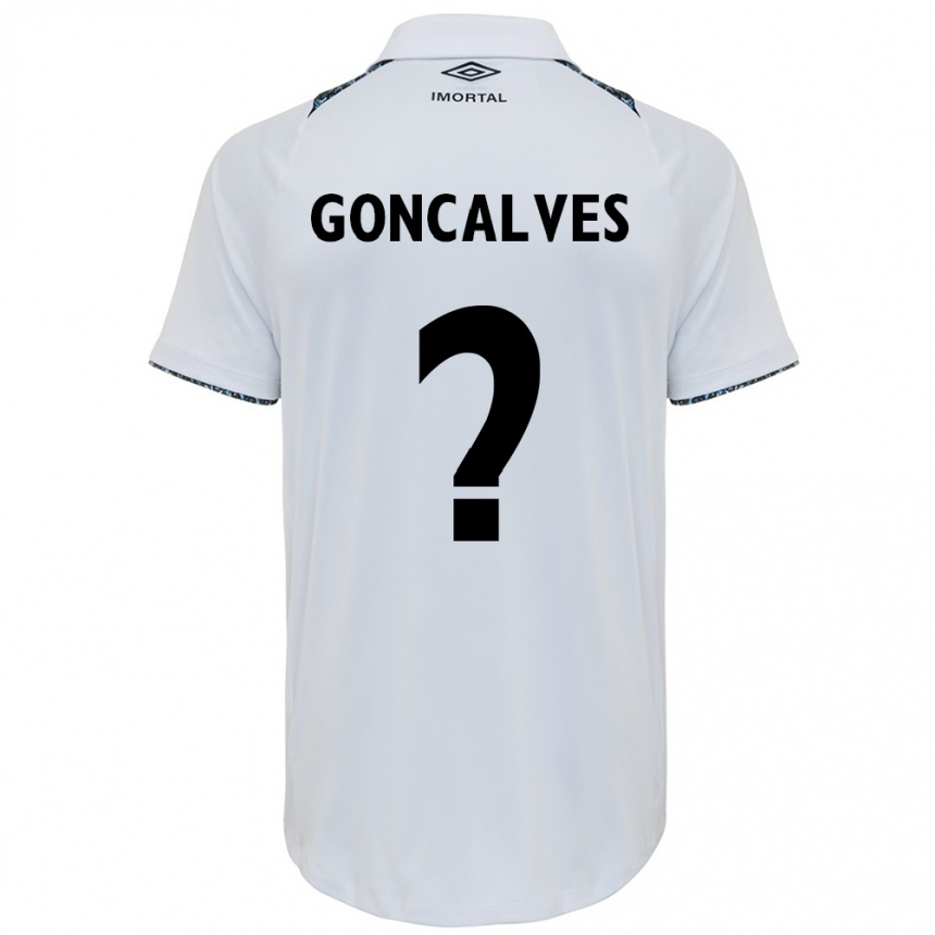 Enfant Football Maillot Matheus Gonçalves #0 Blanc Bleu Tenues Extérieur 2024/25 Canada