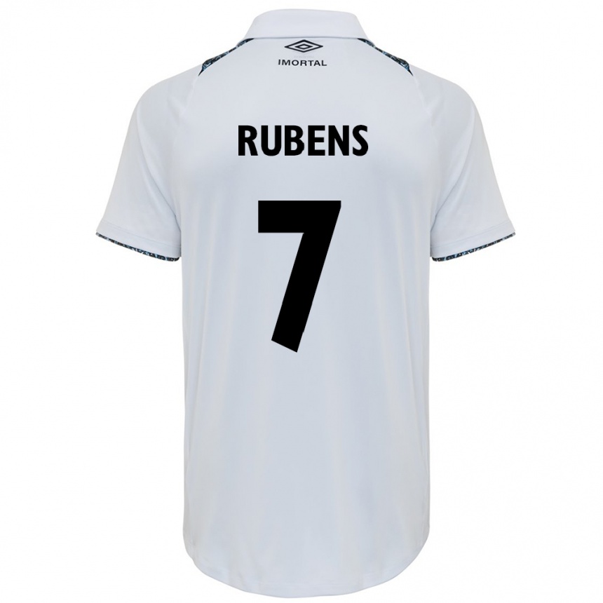 Kids Football Rubens #7 White Blue Away Jersey 2024/25 T-Shirt Canada