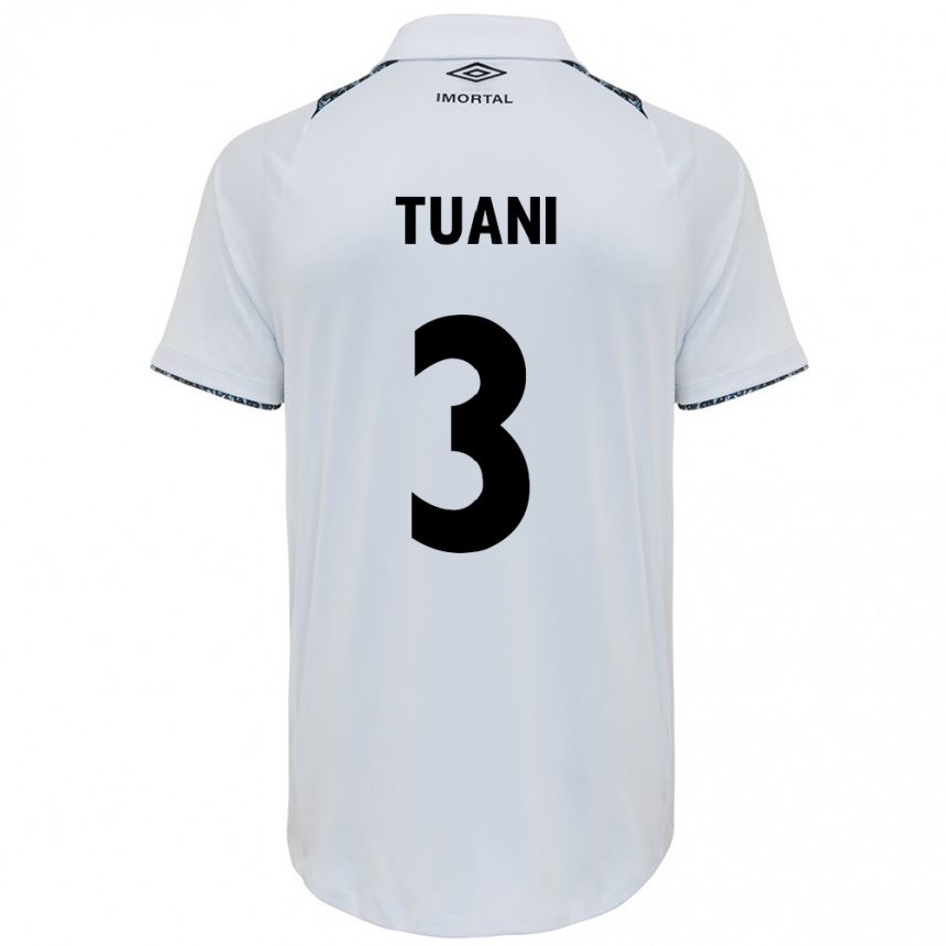 Kids Football Tuani #3 White Blue Away Jersey 2024/25 T-Shirt Canada