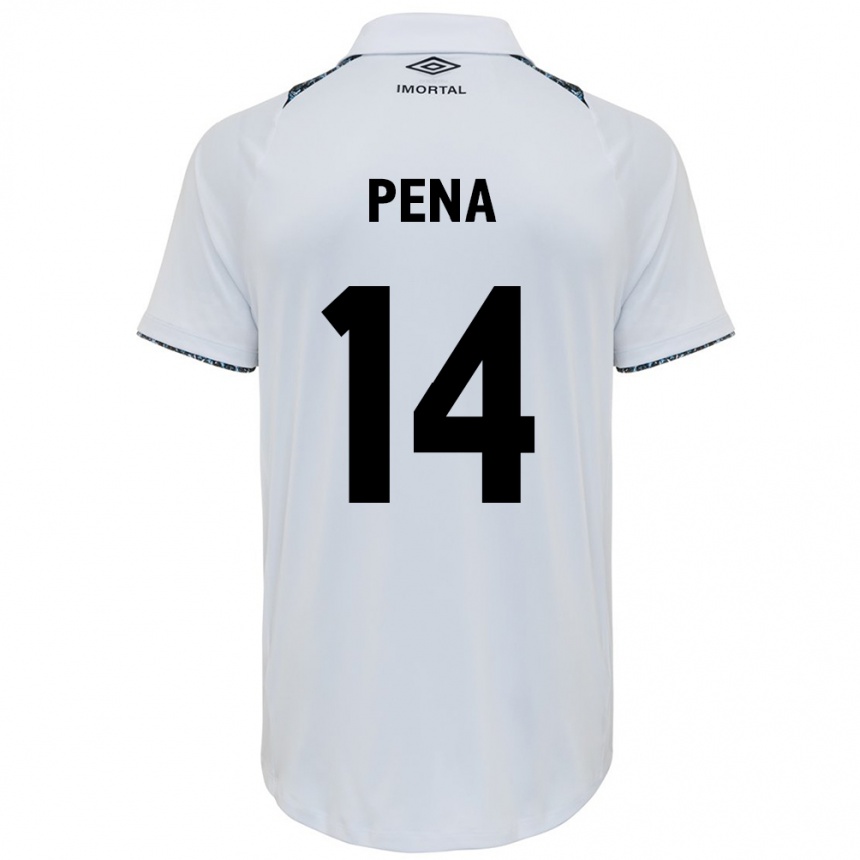 Enfant Football Maillot Jessica Peña #14 Blanc Bleu Tenues Extérieur 2024/25 Canada