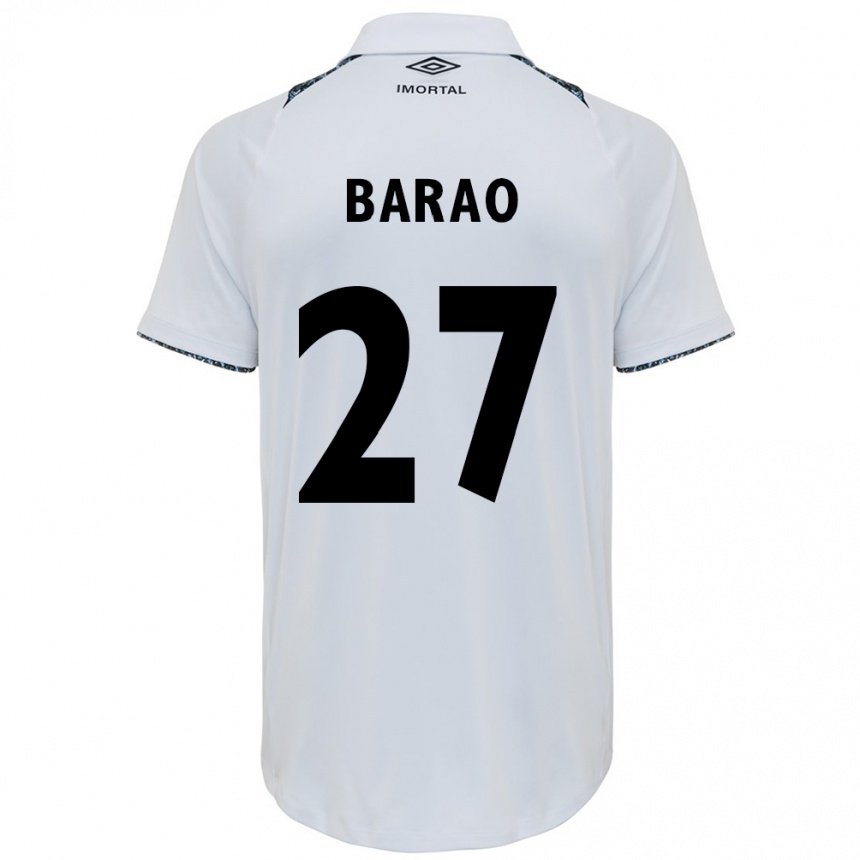 Enfant Football Maillot Dani Barão #27 Blanc Bleu Tenues Extérieur 2024/25 Canada