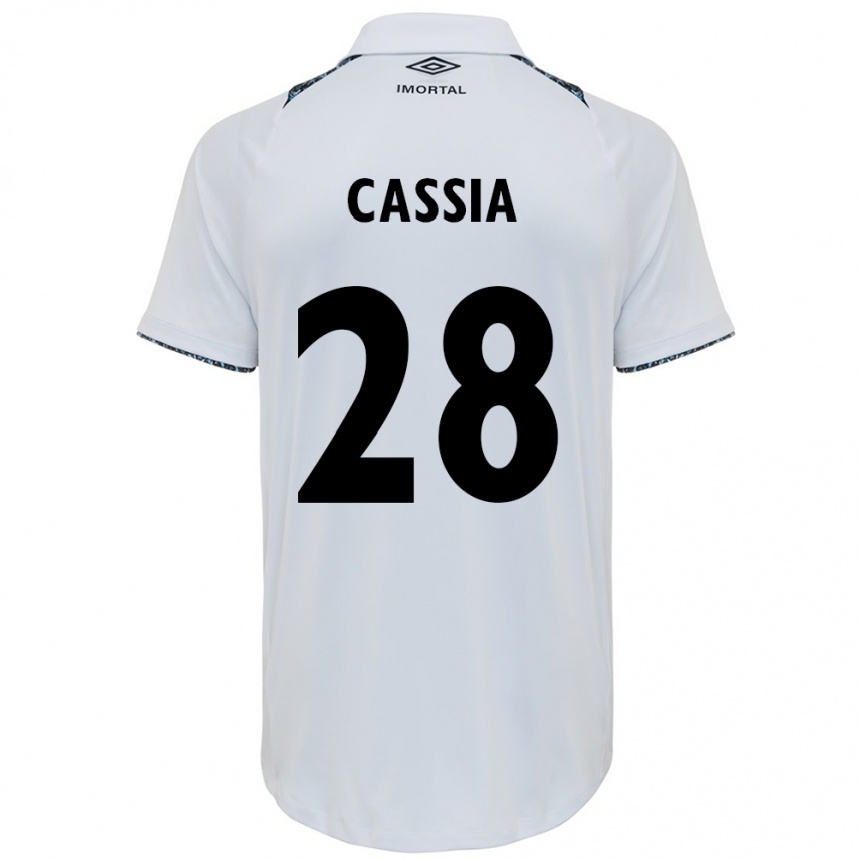 Enfant Football Maillot Cássia #28 Blanc Bleu Tenues Extérieur 2024/25 Canada