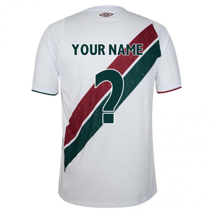 Kids Football Your Name #0 White Green Maroon Away Jersey 2024/25 T-Shirt Canada