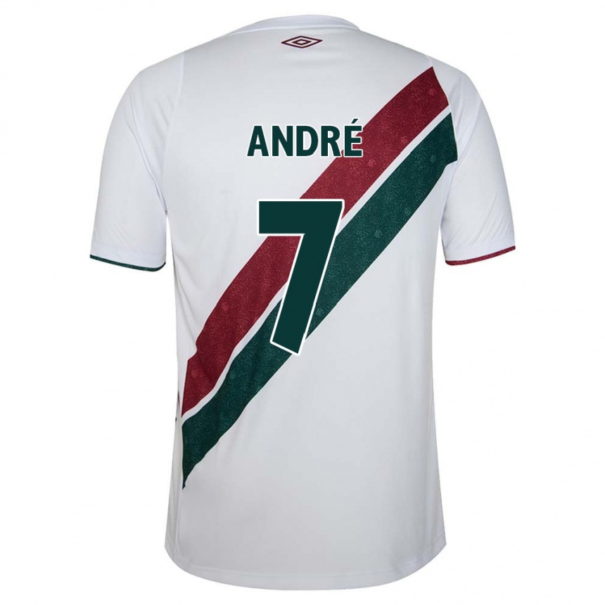 Kids Football André #7 White Green Maroon Away Jersey 2024/25 T-Shirt Canada