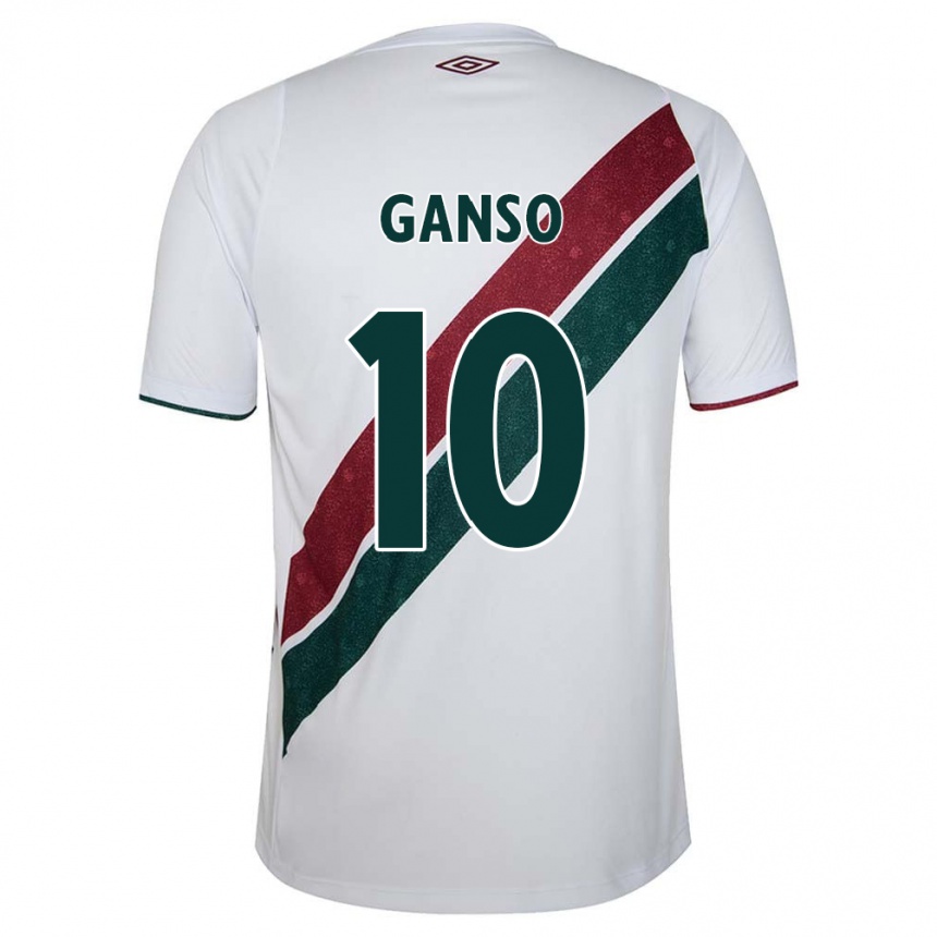 Kids Football Ganso #10 White Green Maroon Away Jersey 2024/25 T-Shirt Canada