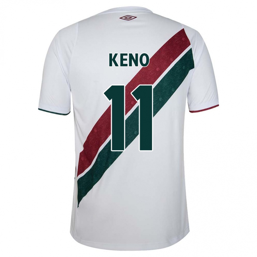 Kids Football Keno #11 White Green Maroon Away Jersey 2024/25 T-Shirt Canada