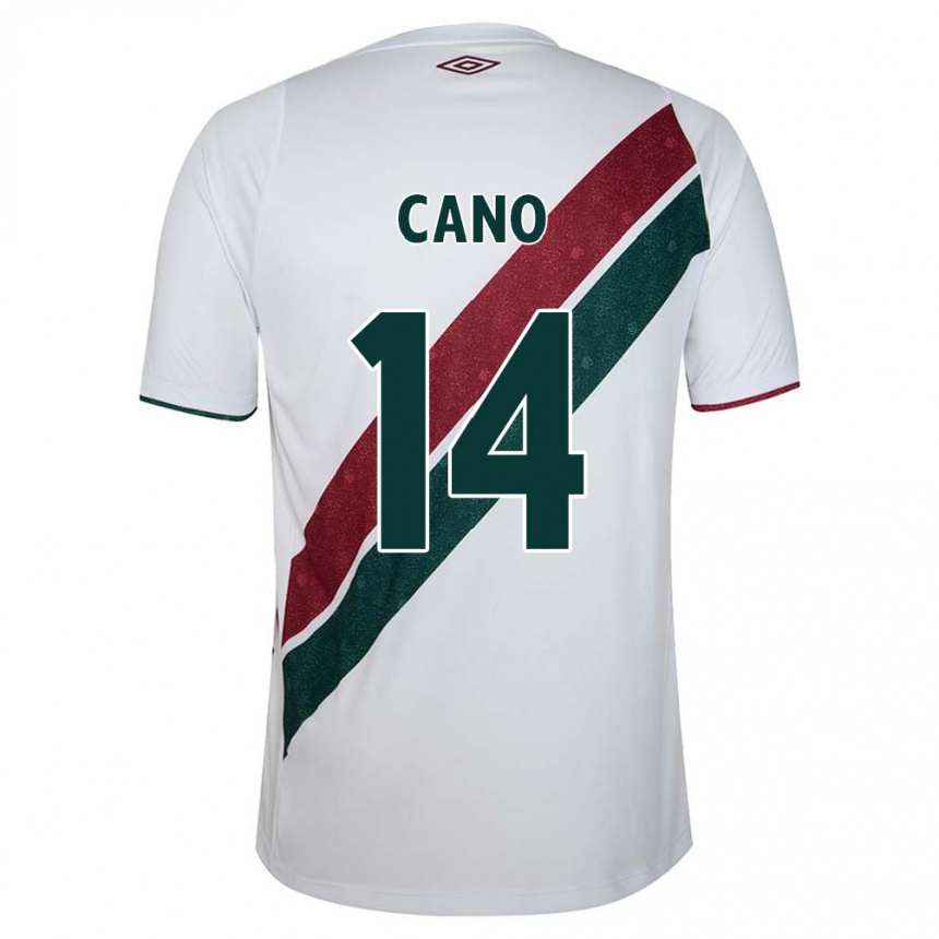 Kids Football Germán Cano #14 White Green Maroon Away Jersey 2024/25 T-Shirt Canada