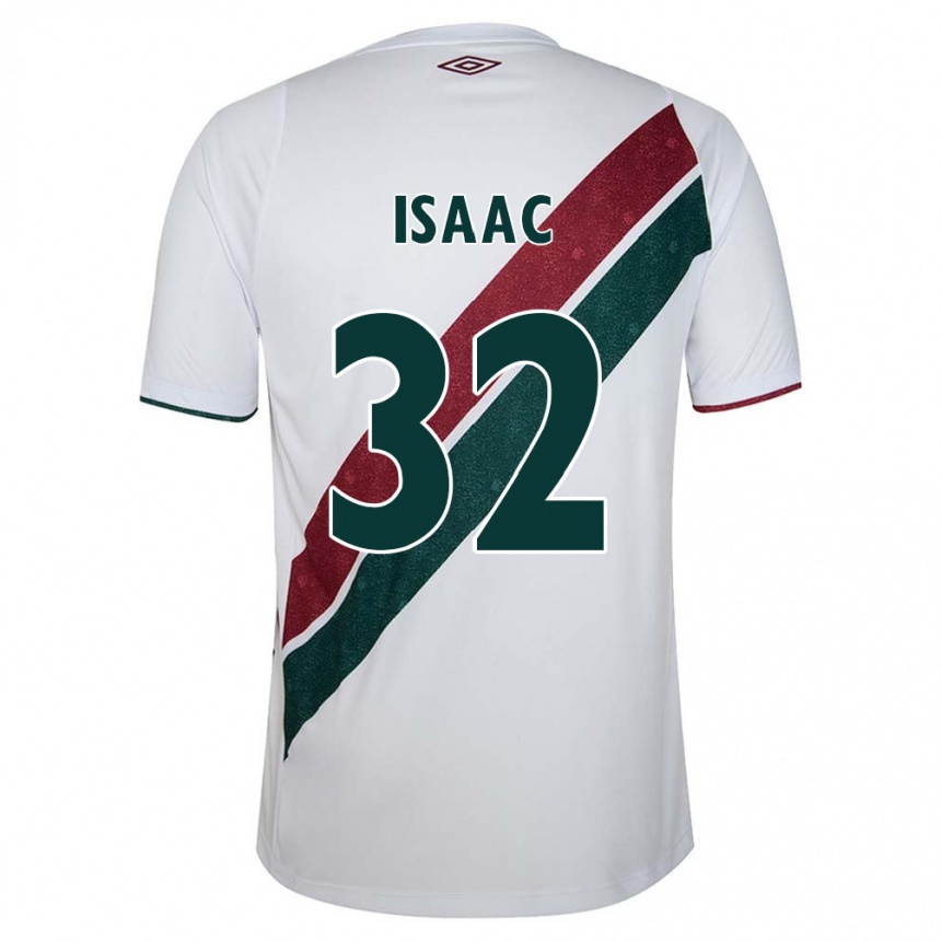 Enfant Football Maillot Isaac #32 Blanc Vert Bordeaux Tenues Extérieur 2024/25 Canada