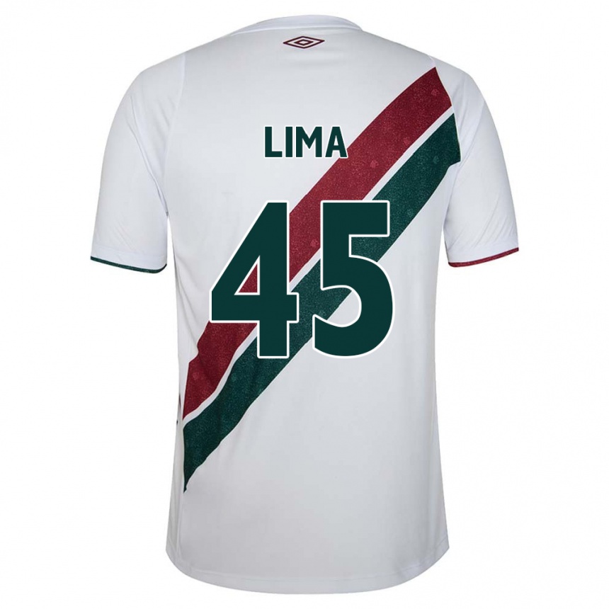 Kids Football Lima #45 White Green Maroon Away Jersey 2024/25 T-Shirt Canada