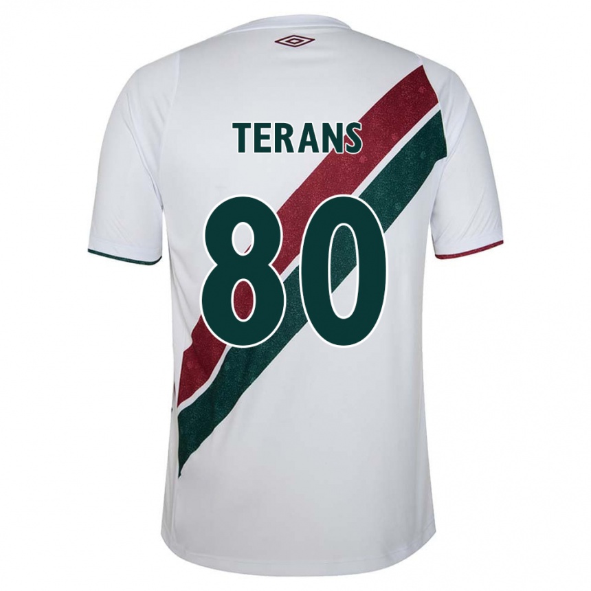 Kids Football David Terans #80 White Green Maroon Away Jersey 2024/25 T-Shirt Canada