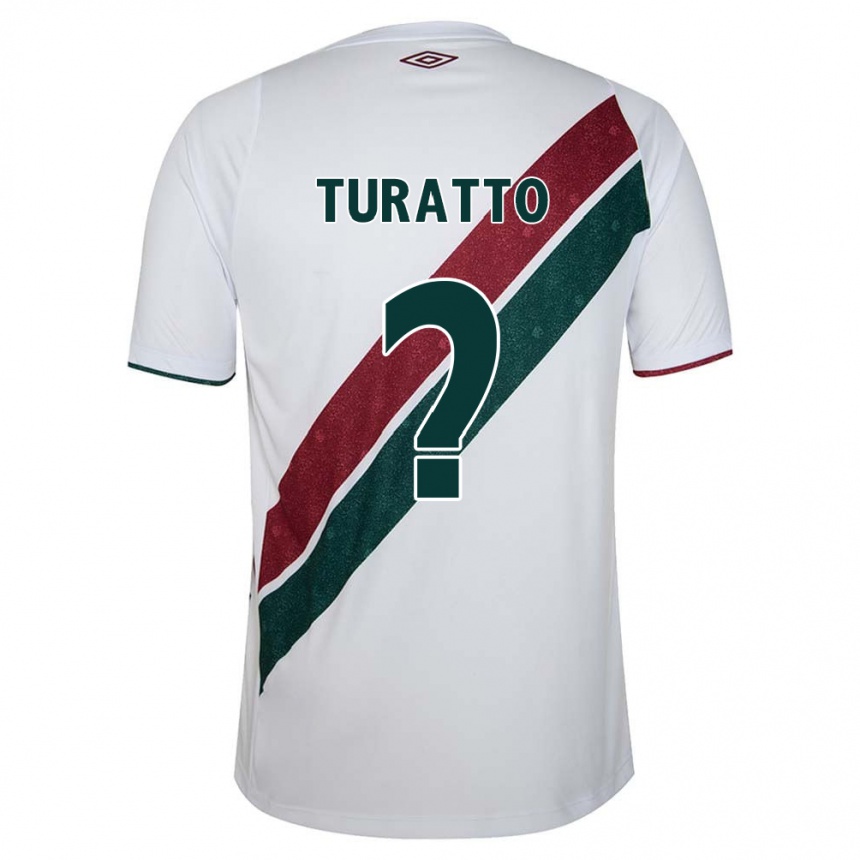 Kids Football Luiz Turatto #0 White Green Maroon Away Jersey 2024/25 T-Shirt Canada