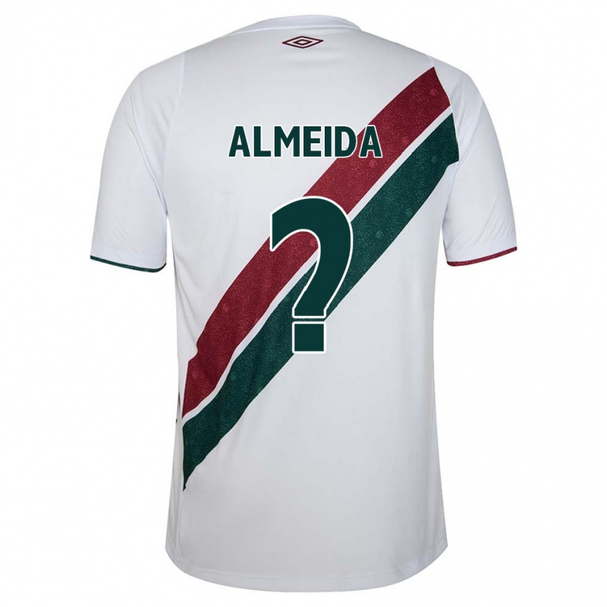 Kids Football Kayky Almeida #0 White Green Maroon Away Jersey 2024/25 T-Shirt Canada