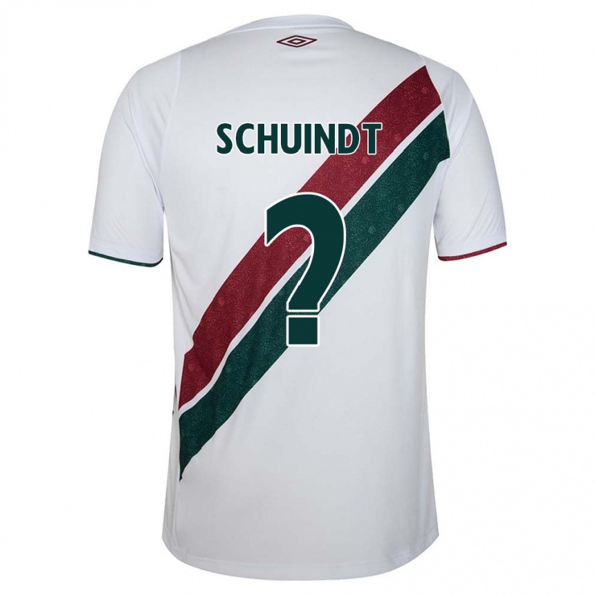 Kids Football Davi Schuindt #0 White Green Maroon Away Jersey 2024/25 T-Shirt Canada