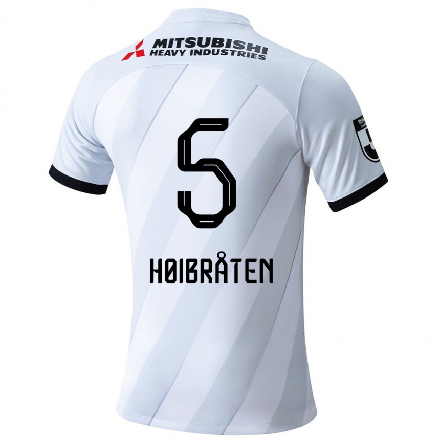 Kids Football Marius Høibråten #5 White Grey Away Jersey 2024/25 T-Shirt Canada