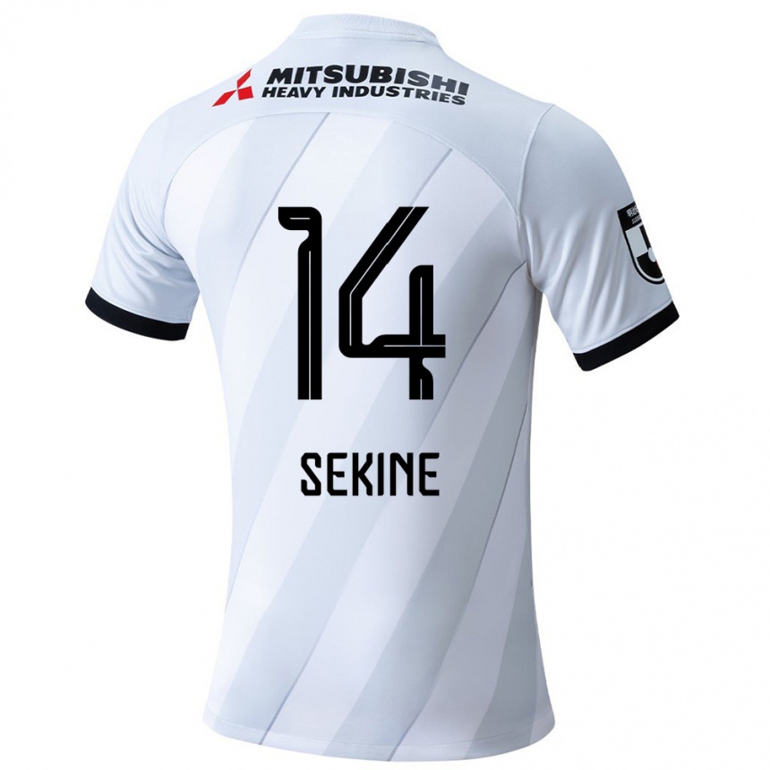 Kids Football Takahiro Sekine #14 White Grey Away Jersey 2024/25 T-Shirt Canada