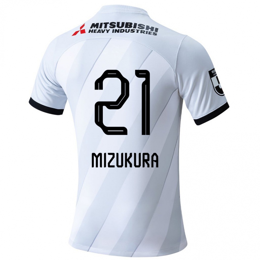 Kids Football Kei Mizukura #21 White Grey Away Jersey 2024/25 T-Shirt Canada