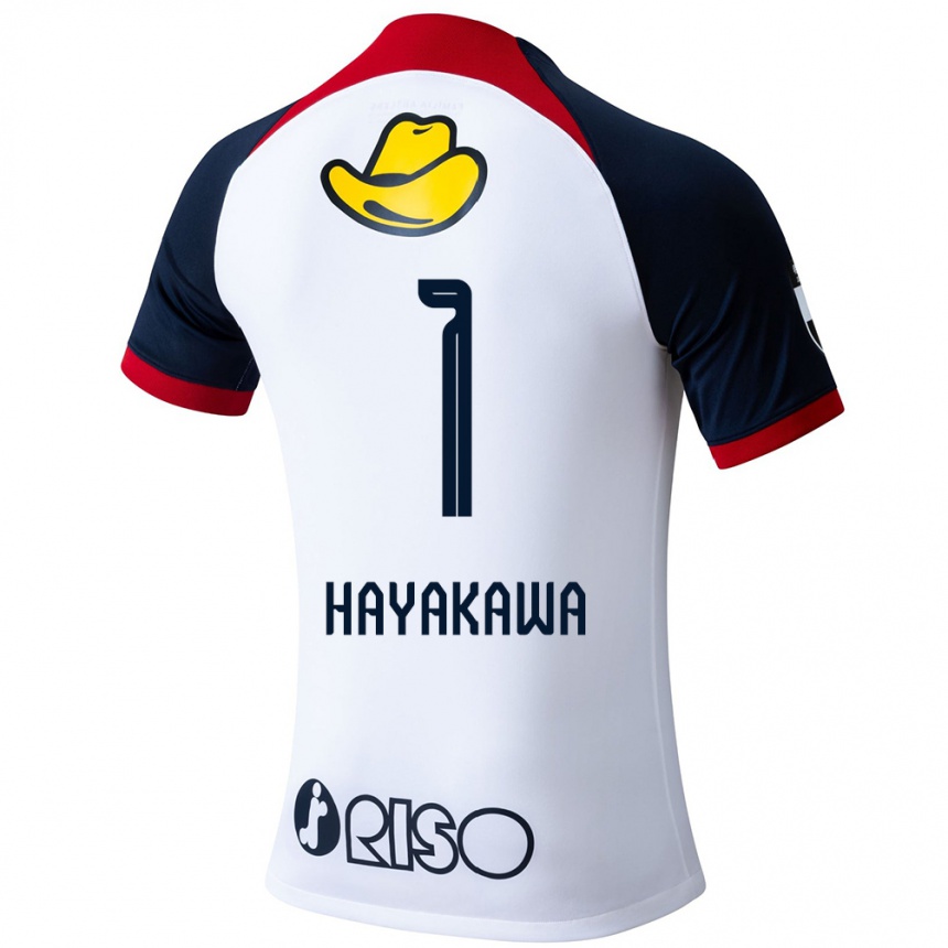 Kids Football Tomoki Hayakawa #1 White Blue Red Away Jersey 2024/25 T-Shirt Canada