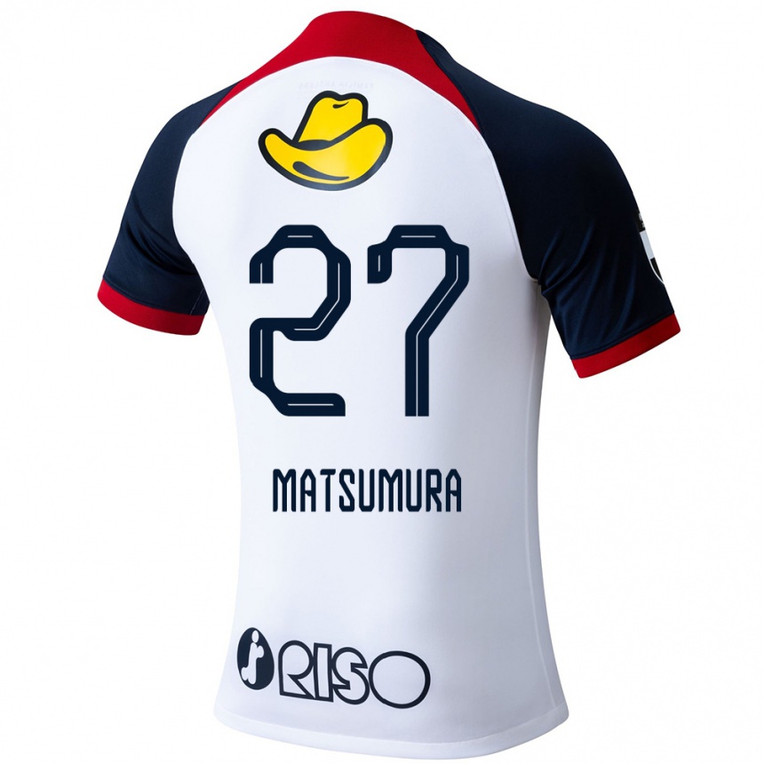 Enfant Football Maillot Yuta Matsumura #27 Blanc Bleu Rouge Tenues Extérieur 2024/25 Canada