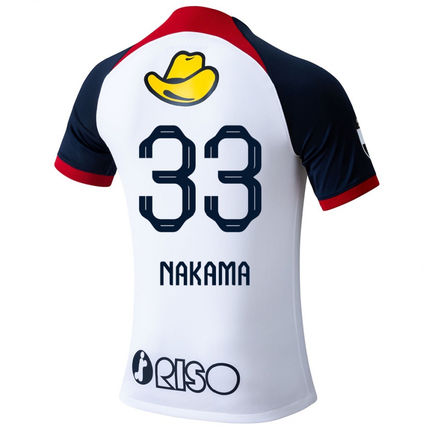 Kids Football Hayato Nakama #33 White Blue Red Away Jersey 2024/25 T-Shirt Canada