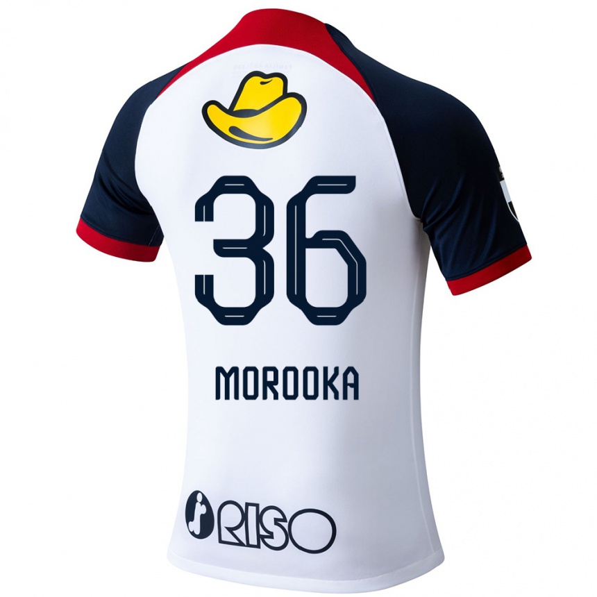 Kids Football Shu Morooka #36 White Blue Red Away Jersey 2024/25 T-Shirt Canada