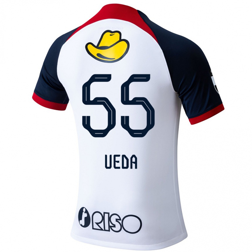 Kids Football Naomichi Ueda #55 White Blue Red Away Jersey 2024/25 T-Shirt Canada