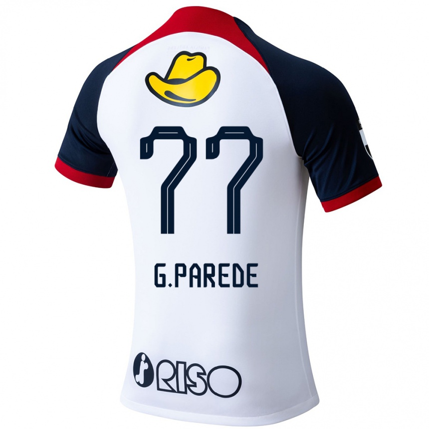 Enfant Football Maillot Guilherme Parede #77 Blanc Bleu Rouge Tenues Extérieur 2024/25 Canada