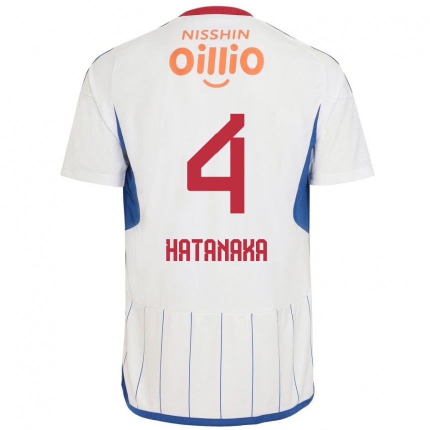 Enfant Football Maillot Shinnosuke Hatanaka #4 Blanc Bleu Rouge Tenues Extérieur 2024/25 Canada