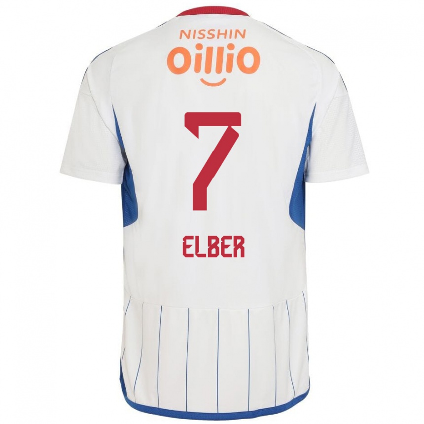 Kids Football Élber #7 White Blue Red Away Jersey 2024/25 T-Shirt Canada