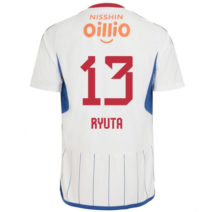 Enfant Football Maillot Ryuta Koike #13 Blanc Bleu Rouge Tenues Extérieur 2024/25 Canada