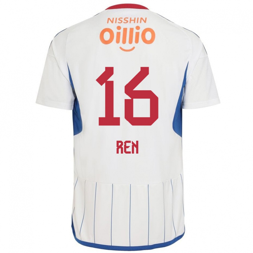 Kids Football Ren Kato #16 White Blue Red Away Jersey 2024/25 T-Shirt Canada