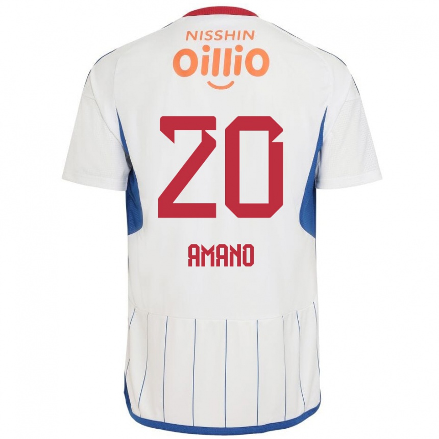 Kids Football Jun Amano #20 White Blue Red Away Jersey 2024/25 T-Shirt Canada