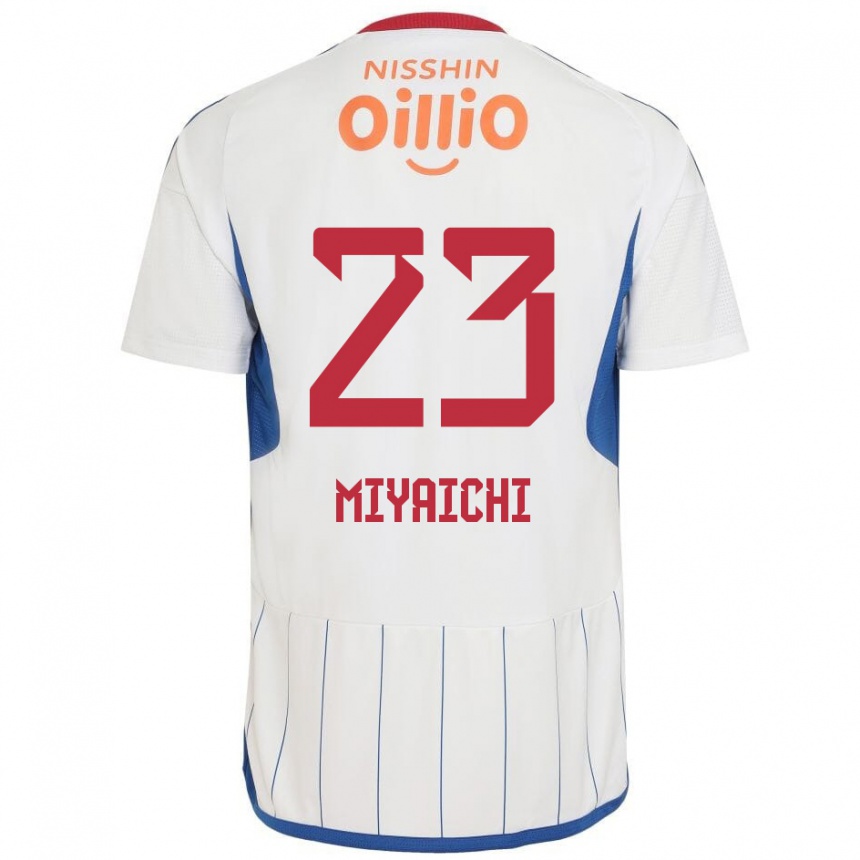 Kids Football Ryo Miyaichi #23 White Blue Red Away Jersey 2024/25 T-Shirt Canada