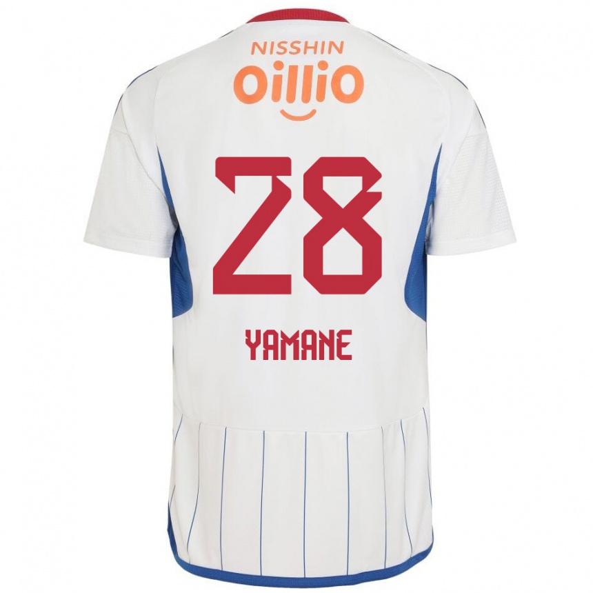 Enfant Football Maillot Riku Yamane #28 Blanc Bleu Rouge Tenues Extérieur 2024/25 Canada