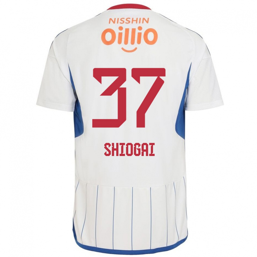 Kids Football Kento Shiogai #37 White Blue Red Away Jersey 2024/25 T-Shirt Canada