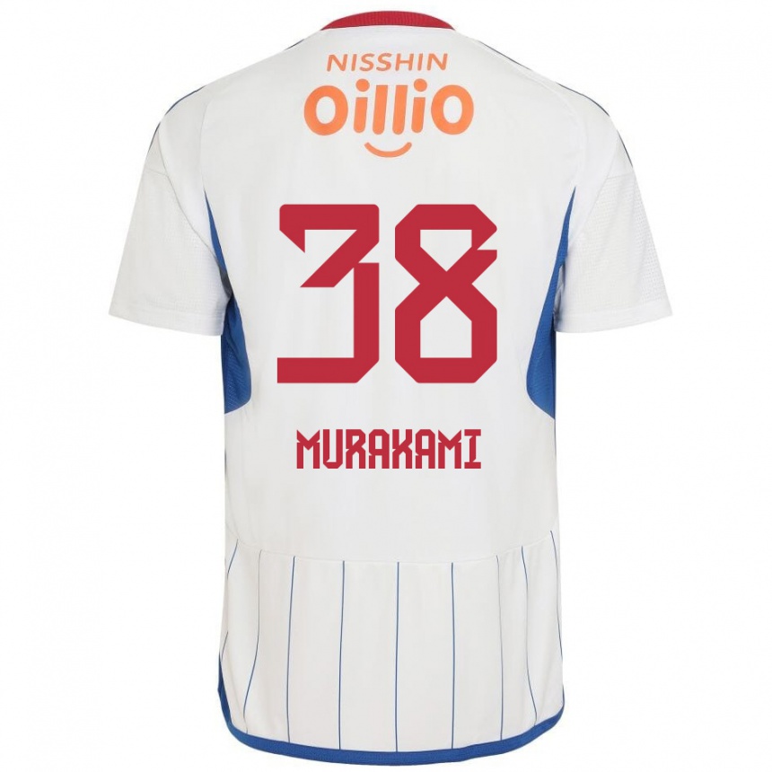 Kids Football Yuhi Murakami #38 White Blue Red Away Jersey 2024/25 T-Shirt Canada