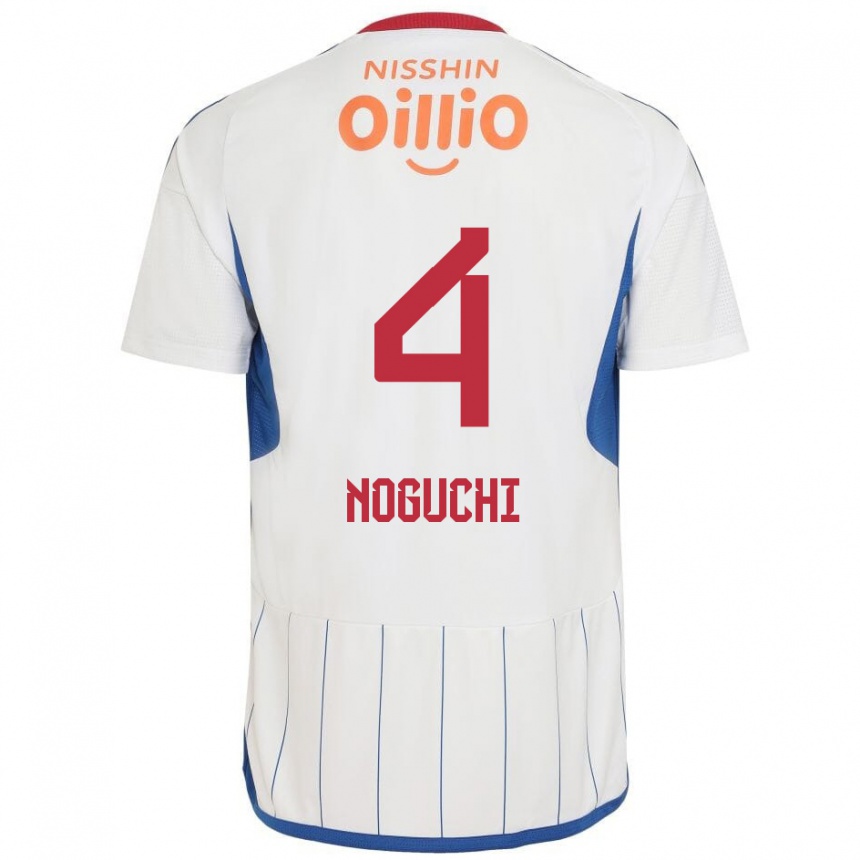 Kids Football Reno Noguchi #4 White Blue Red Away Jersey 2024/25 T-Shirt Canada