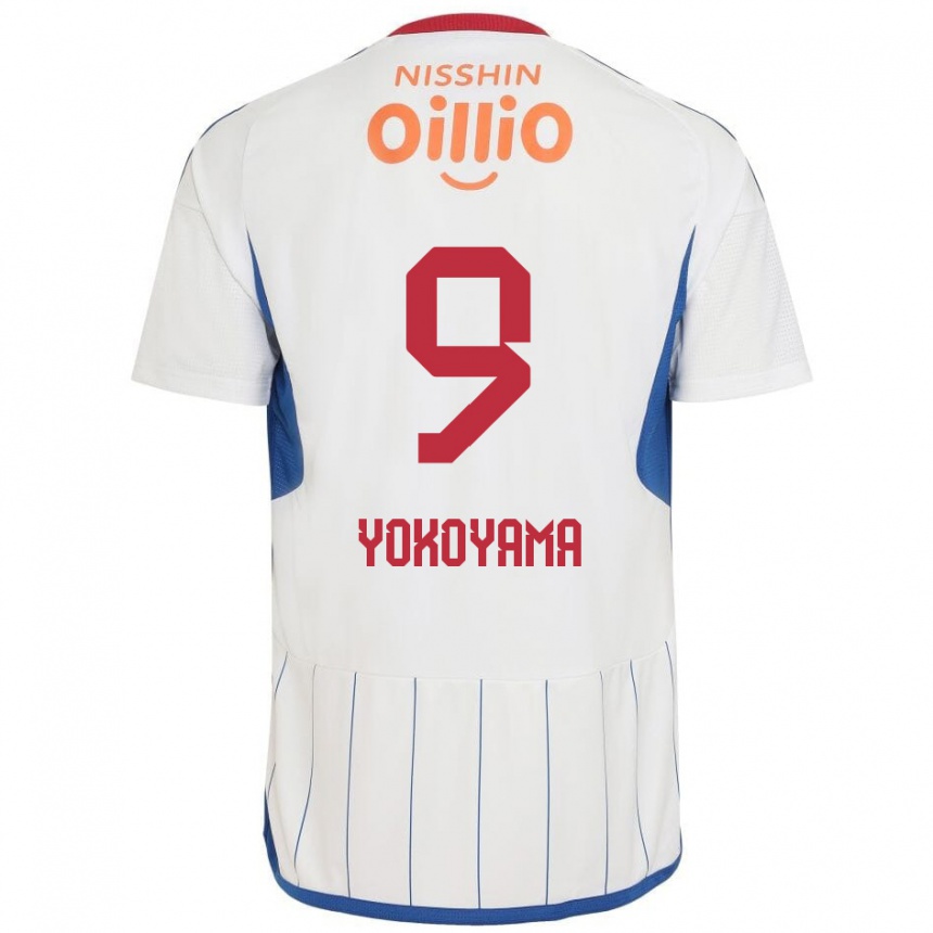 Kids Football Shunsuke Yokoyama #9 White Blue Red Away Jersey 2024/25 T-Shirt Canada