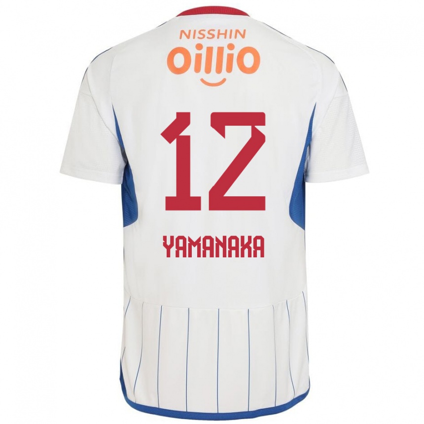 Kids Football Yuki Yamanaka #12 White Blue Red Away Jersey 2024/25 T-Shirt Canada