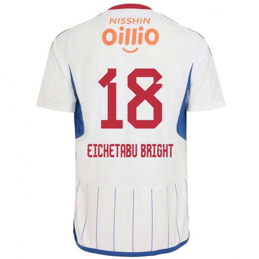 Kids Football Kai Eichetabu Bright #18 White Blue Red Away Jersey 2024/25 T-Shirt Canada