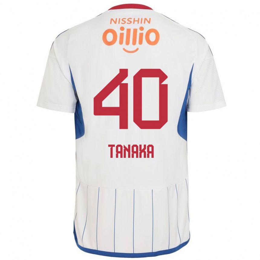 Enfant Football Maillot Hiei Tanaka #40 Blanc Bleu Rouge Tenues Extérieur 2024/25 Canada