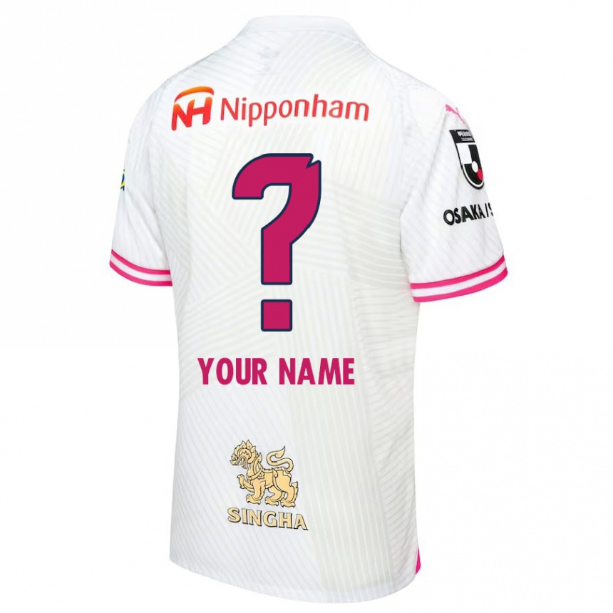 Kids Football Your Name #0 White Pink Away Jersey 2024/25 T-Shirt Canada