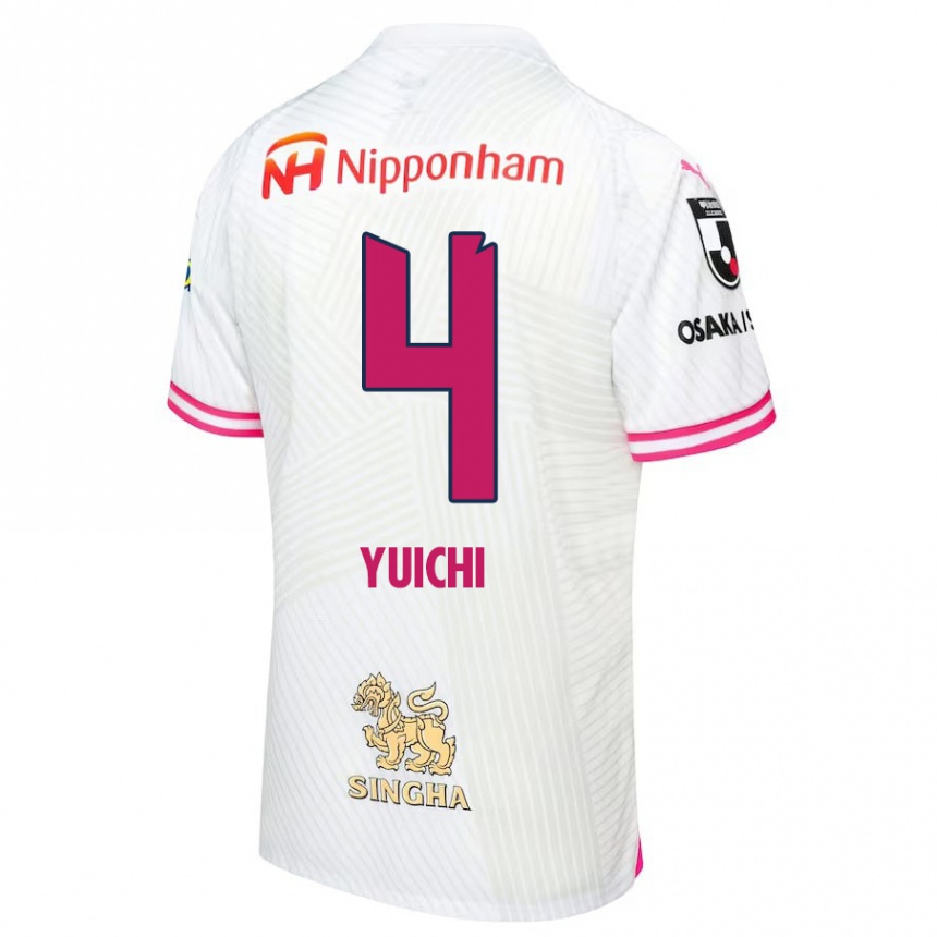 Kids Football Yuichi Hirano #4 White Pink Away Jersey 2024/25 T-Shirt Canada