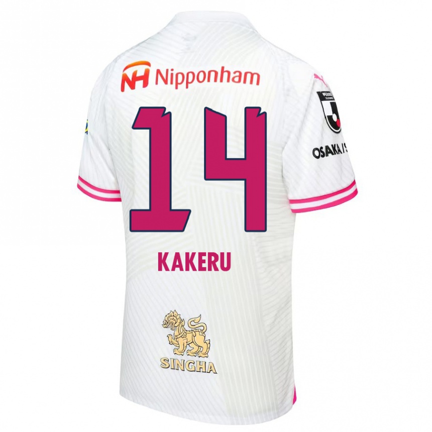 Enfant Football Maillot Kakeru Funaki #14 Blanc Rose Tenues Extérieur 2024/25 Canada