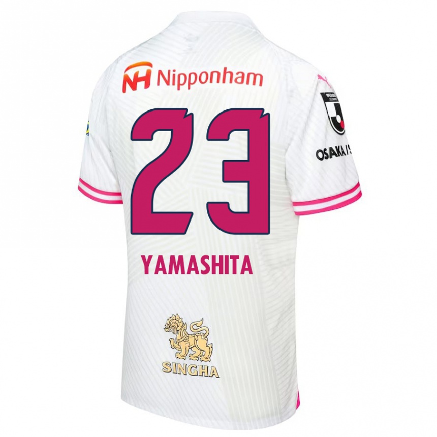 Kids Football Tatsuya Yamashita #23 White Pink Away Jersey 2024/25 T-Shirt Canada