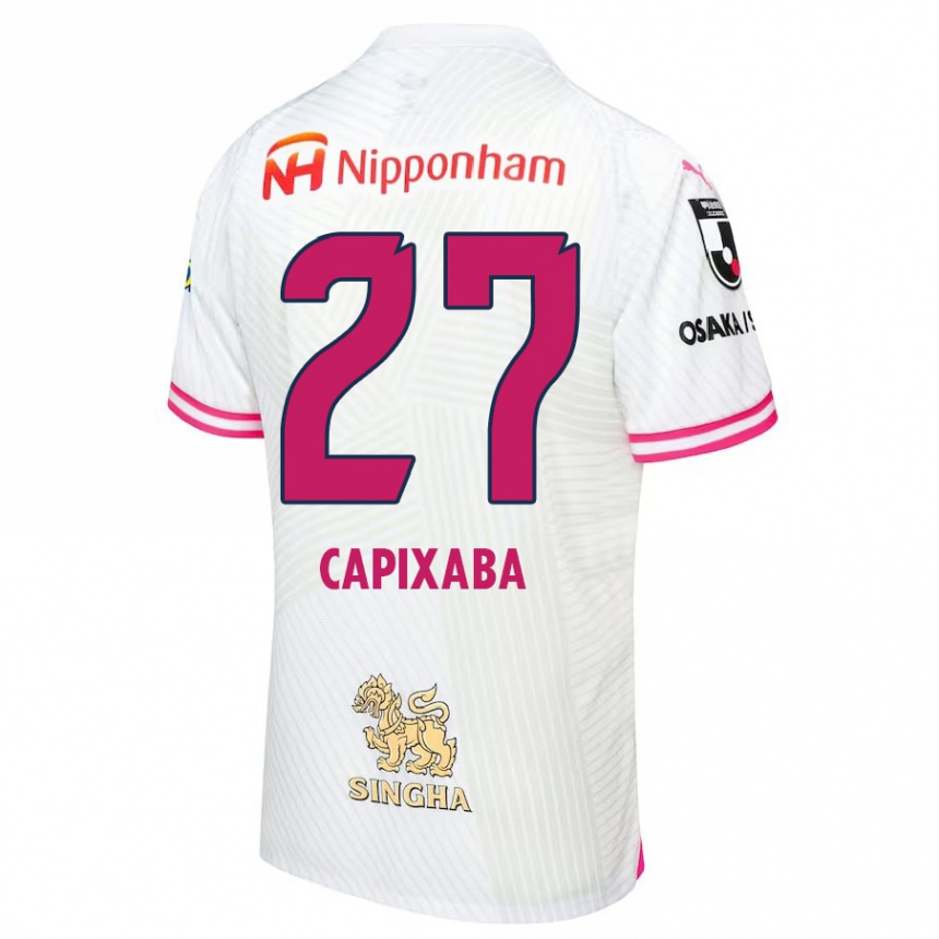 Kids Football Capixaba #27 White Pink Away Jersey 2024/25 T-Shirt Canada