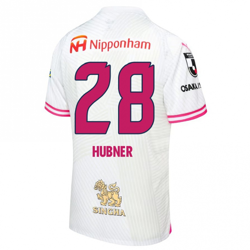 Kids Football Justin Hubner #28 White Pink Away Jersey 2024/25 T-Shirt Canada