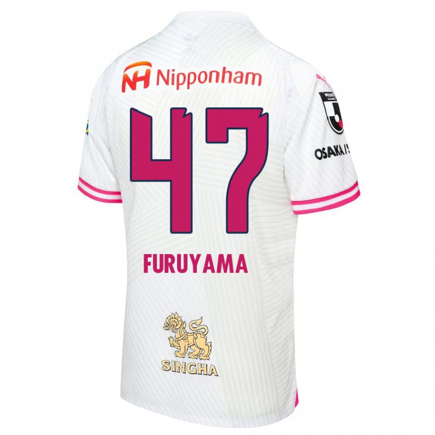 Kids Football Kengo Furuyama #47 White Pink Away Jersey 2024/25 T-Shirt Canada