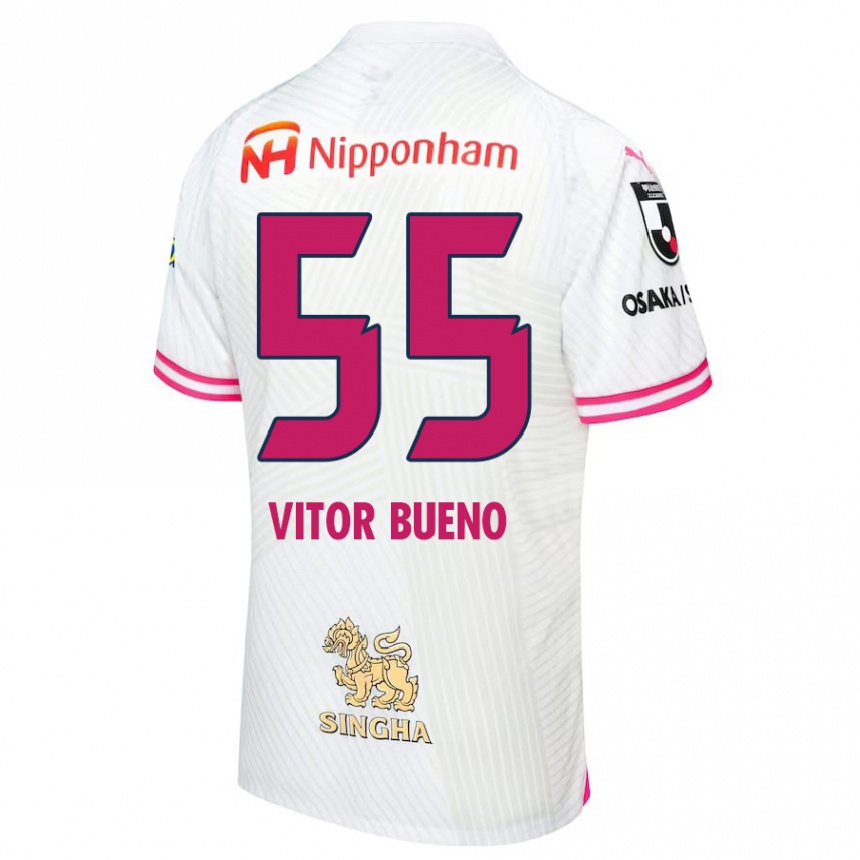 Enfant Football Maillot Vitor Bueno #55 Blanc Rose Tenues Extérieur 2024/25 Canada