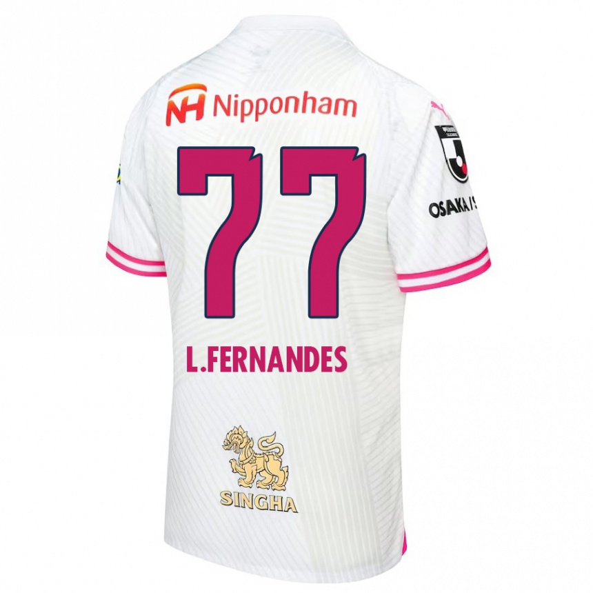 Kids Football Lucas Fernandes #77 White Pink Away Jersey 2024/25 T-Shirt Canada